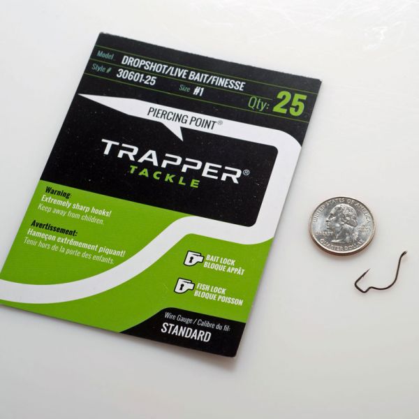 Trapper Tackle Drophshot/Live Bait/Finesse Hook - #1 (25 Pack)