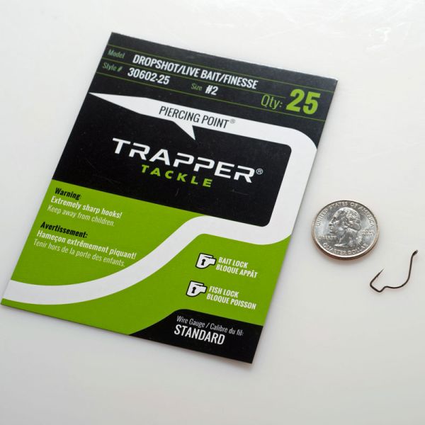 Trapper Tackle Drophshot/Live Bait/Finesse Hook - #2 (25 Pack)