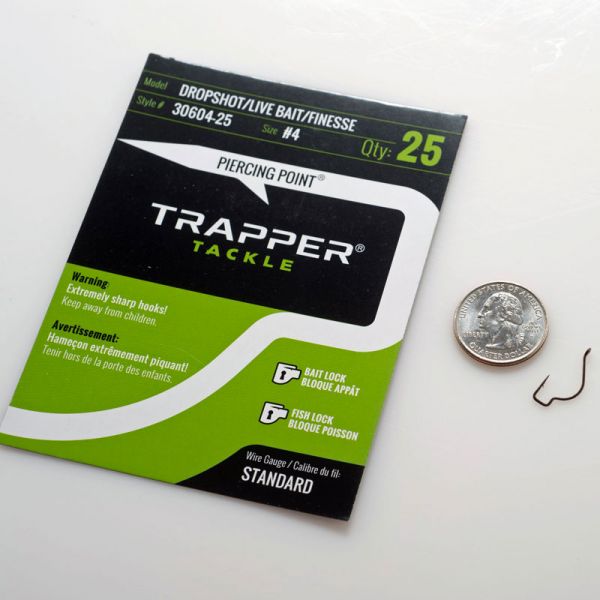 Trapper Tackle Drophshot/Live Bait/Finesse Hook - #4 (25 Pack)