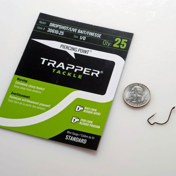 Trapper Tackle Drophshot/Live Bait/Finesse Hook - 1/0 (25 Pack)