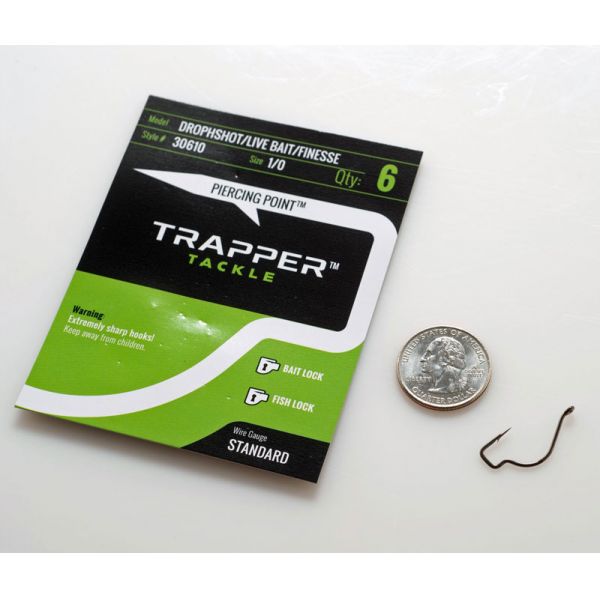 Trapper Tackle Drophshot/Live Bait/Finesse Hook - 1/0 (6 Pack)