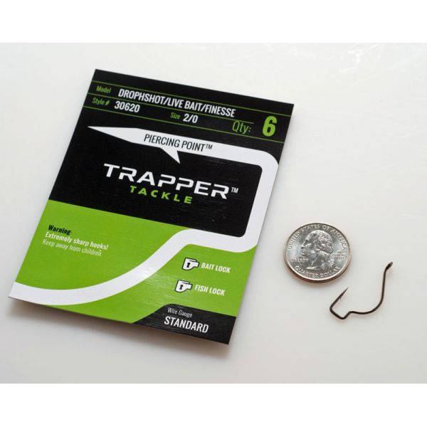 Trapper Tackle Drophshot/Live Bait/Finesse Hook - 2/0 (6 Pack)