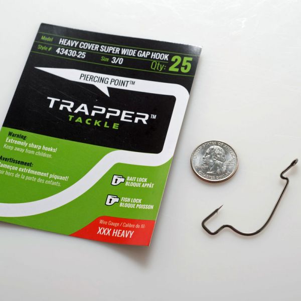 Trapper Tackle Heavy Cover Offset Super Wide Gap Hook - 3/0 (25 Pack)