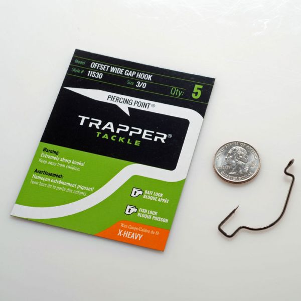 Trapper Tackle Heavy Cover Offset Super Wide Gap Hook - 3/0 (5 Pack)