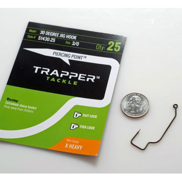 Trapper Tackle 30 Degree Jig Hook - 3/0 (25 Pack)