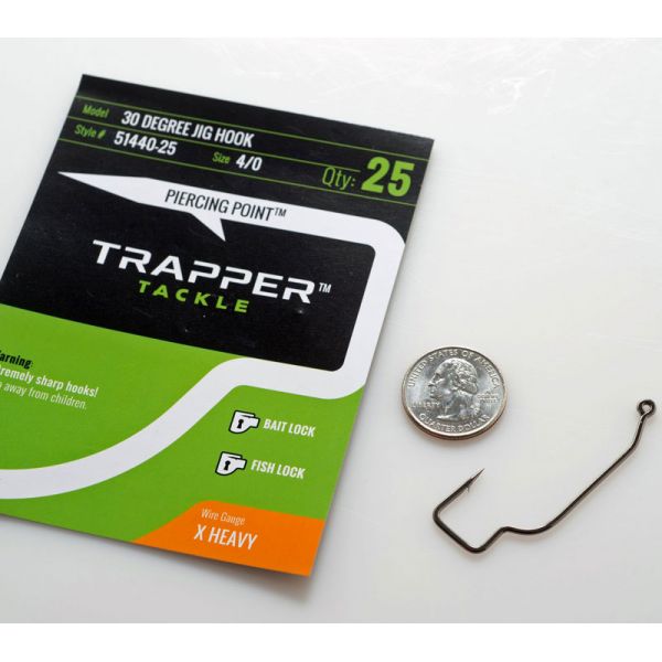 Trapper Tackle 30 Degree Jig Hook - 4/0 (25 Pack)