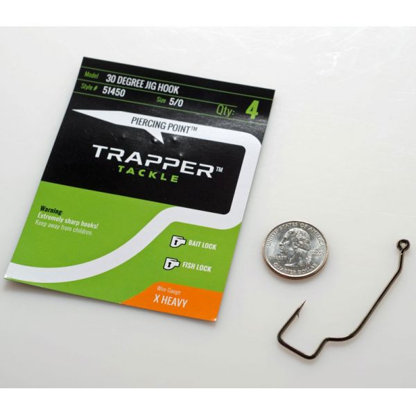 Trapper Tackle 30 Degree Jig Hook - 5/0 (4 Pack)