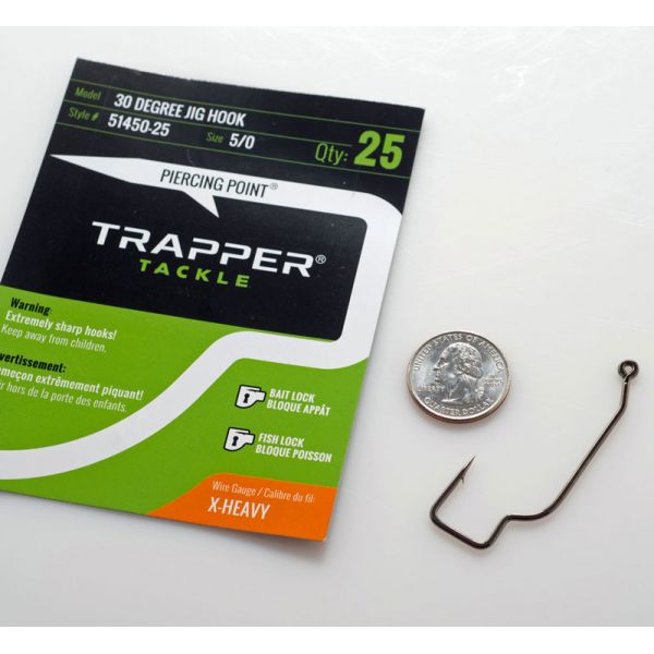 Trapper Tackle 30 Degree Jig Hook - 5/0 (25 Pack)