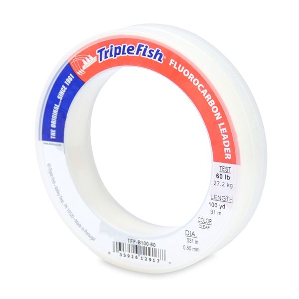 Triple Fish Fluorocarbon Leader 100yds 60lb Test