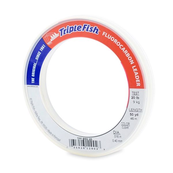 Triple Fish Fluorocarbon Leader 50yds 20lb Test