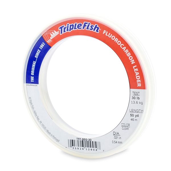 Triple Fish Fluorocarbon Leader 50yds 30lb Test