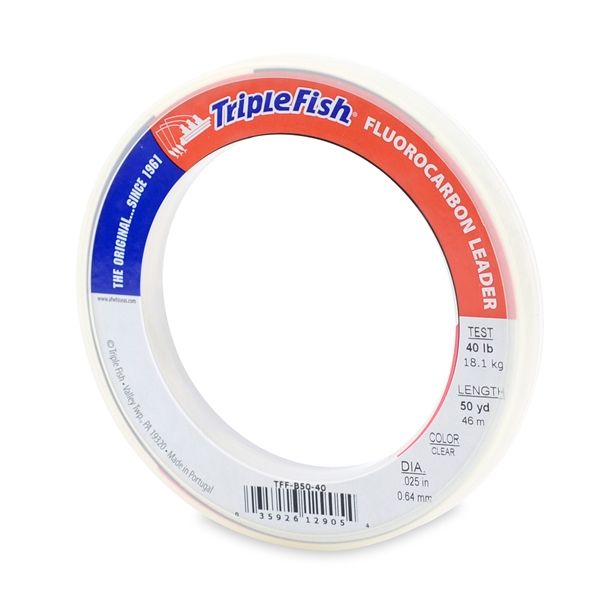 Triple Fish Fluorocarbon Leader 50yds 40lb Test