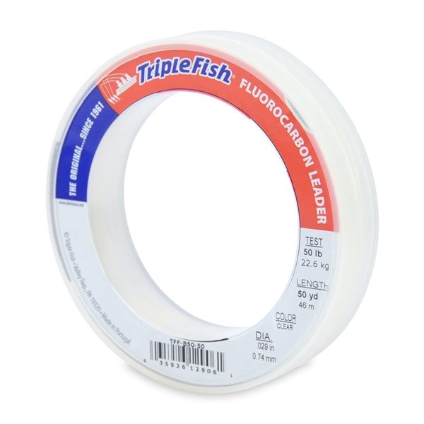 Triple Fish Fluorocarbon Leader 50yds 50lb Test