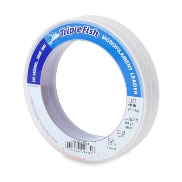 Triple Fish Monofilament Leader 50yds Camo 60lb Test