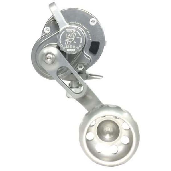 Seigler Small Game Lever Drag Reel - Left Hand Smoke/Silver