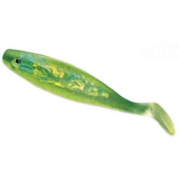 Tsunami SB8-25-1 Shad Bodies - 8 in. - Chartreuse/Silver - 25 Pack