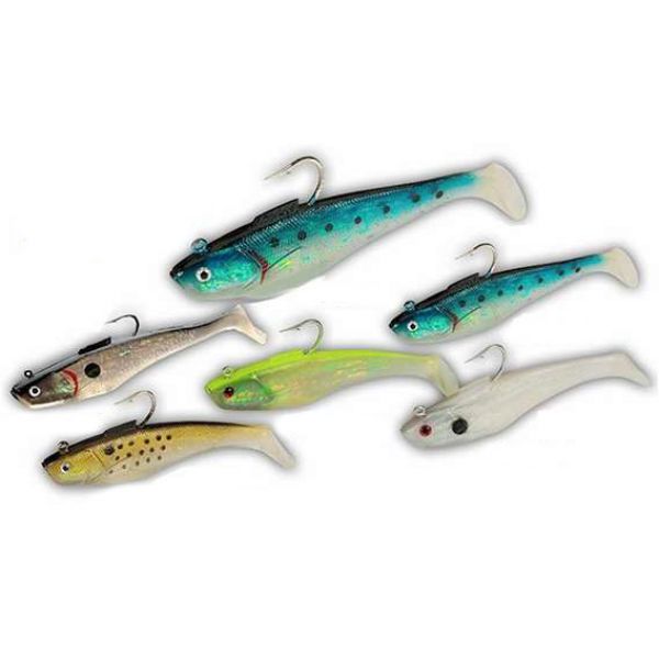 Tsunami SS7 Soft Bait Swim Shad HD Hook Lure 4-Golden Bunker w/ Spots