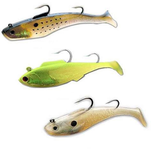 Tsunami SS9DH Soft Bait Swim Shad Dual Hook Lure 27-Limetreuse