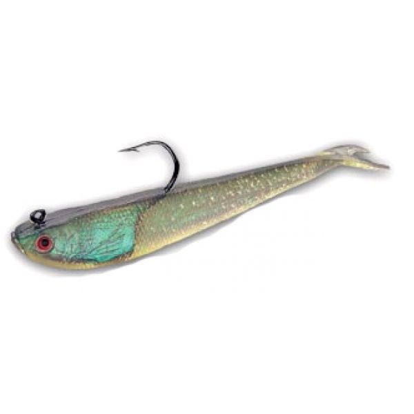 Tsunami STM3 Soft Bait Split Tail Minnow Lure - Olive Back/Clear