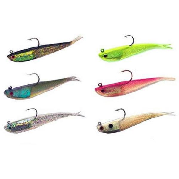 Tsunami STM5 Soft Bait Split Tail Minnow Lure 3-Black Back