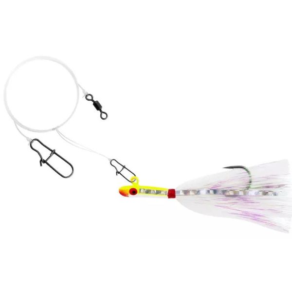 Tsunami Glass Minnow Teaser Rig - Yellow Chartreuse / White