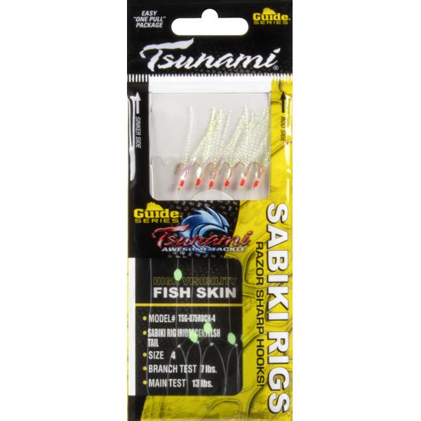 Tsunami Guide Series Flash Tail Sabiki Rigs - Iridescent Red/Chart