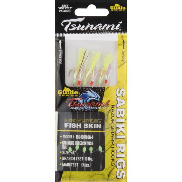 Tsunami Guide Series Flash Tail Sabiki Rig - Iridescent Rainbow - 4