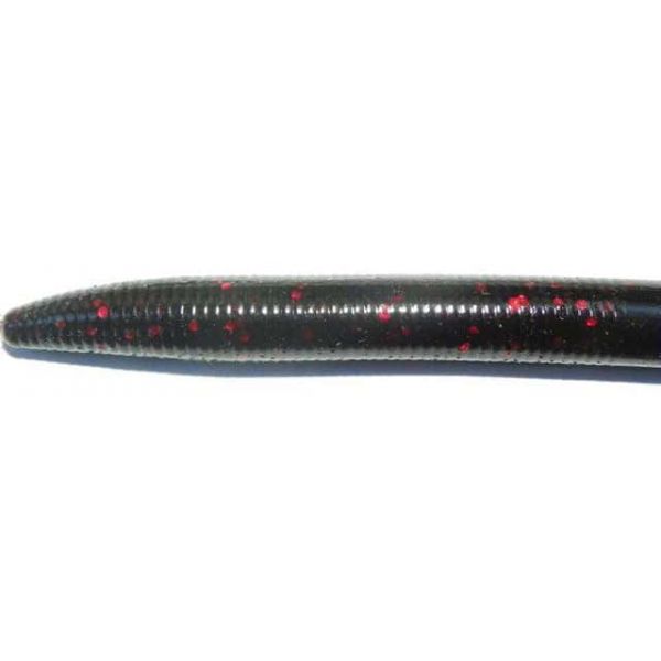 Tuff Bait Stick 5'' Worms - 6 Pack S41 Black w/Red Flake