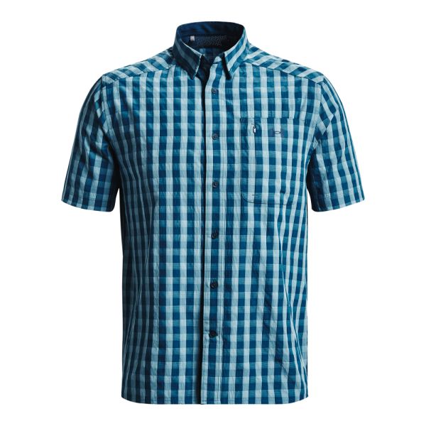 Under Armour Mens Drift Tide 2.0 Plaid Short Sleeve - Blue - Large