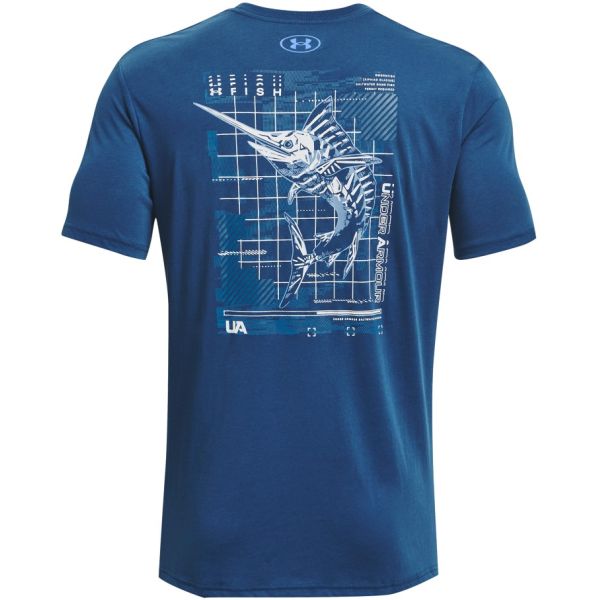 Under Armour Men's FISH Marlin Skelmatic Short Sleeve - Blue - Large