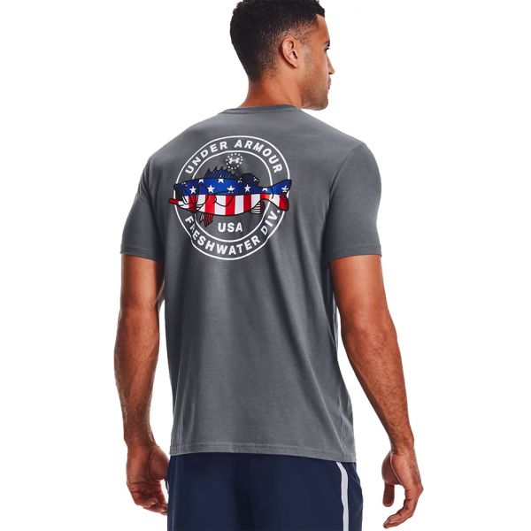 Under Armour Freedom Bass Short Sleeve T-Shirt - Pitch Gray/White - 2XL