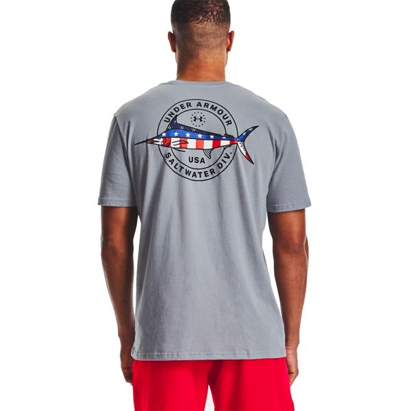 Under Armour Freedom Marlin T-Shirt - Steel/Black - 2XL