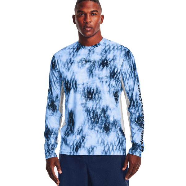 Under Armour Iso-Chill Shorebreak Camo Long Sleeve Shirt - Carolina Blue - 3XL