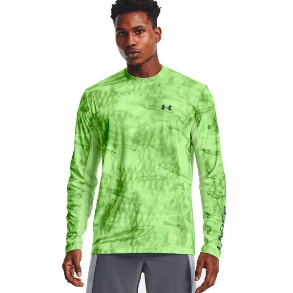 Under Armour Iso-Chill Shorebreak Camo Long Sleeve Shirt - Summer Lime - 2XL