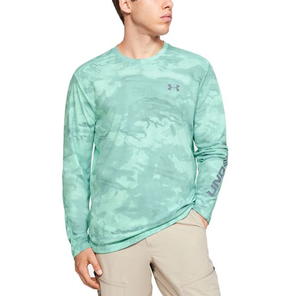 Under Armour IsoChill Shore Break Camo Crew Shirt - Aqua Float - 2XL