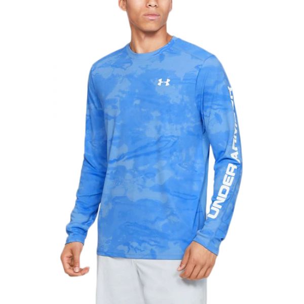 Under Armour IsoChill Shore Break Camo Crew Shirt - Carolina Blue - XS