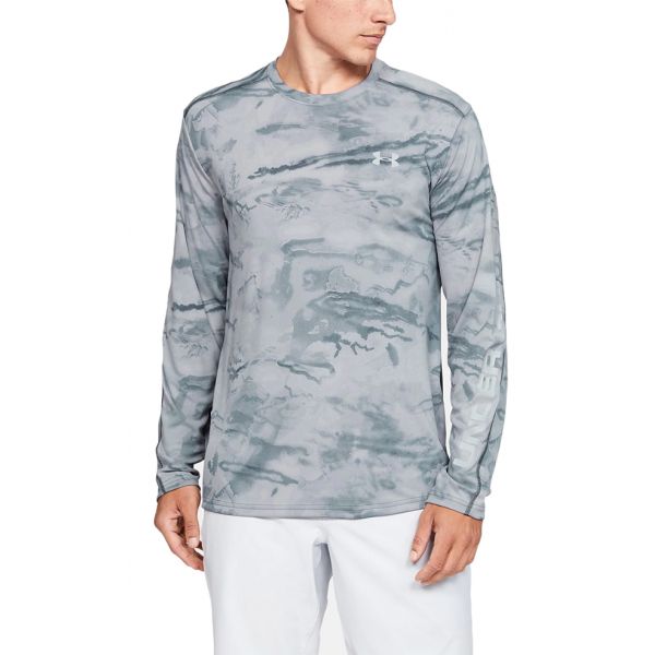 Under Armour IsoChill Shore Break Camo Crew Shirt - Pitch Gray - 3XL