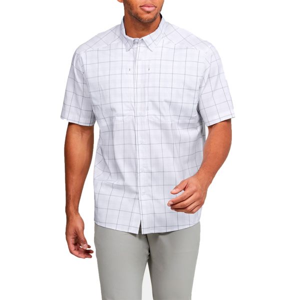 Under Armour Tide Chaser 2.0 Short Sleeve Shirts - Plaid - White/Halo Gray - 2XL