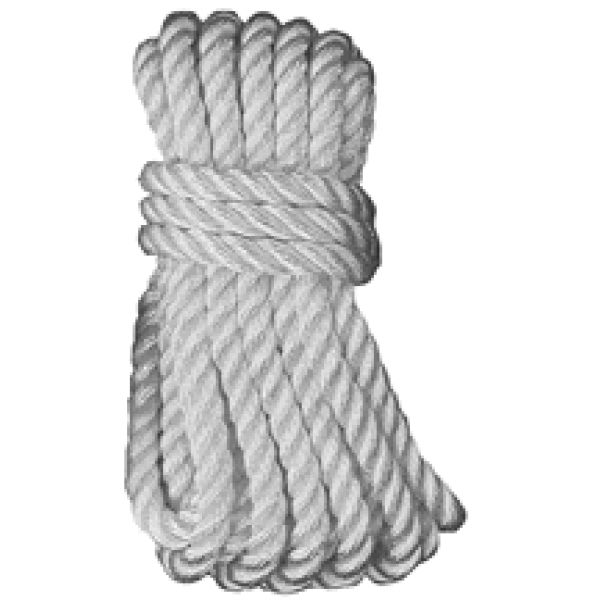 Unicord 1215SGL 3-Strand Twisted Nylon Dock Line - White