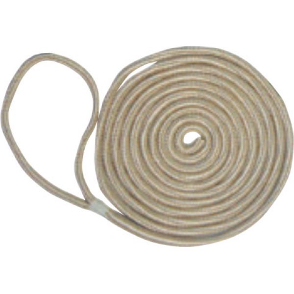 Unicord Double Braid Nylon Dock Line - 3/8 in. x 15 ft. - Gold & White