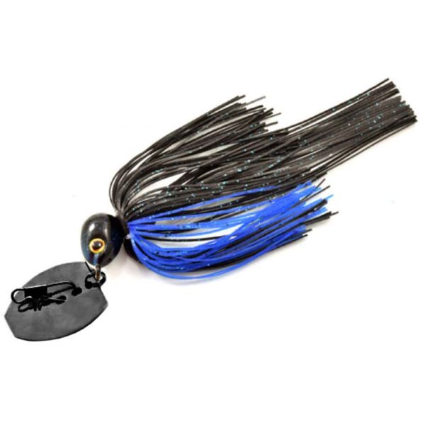 V&M Pacemaker Lightning Blade Jig - 1/2 oz. Black and Blue-Black Blade