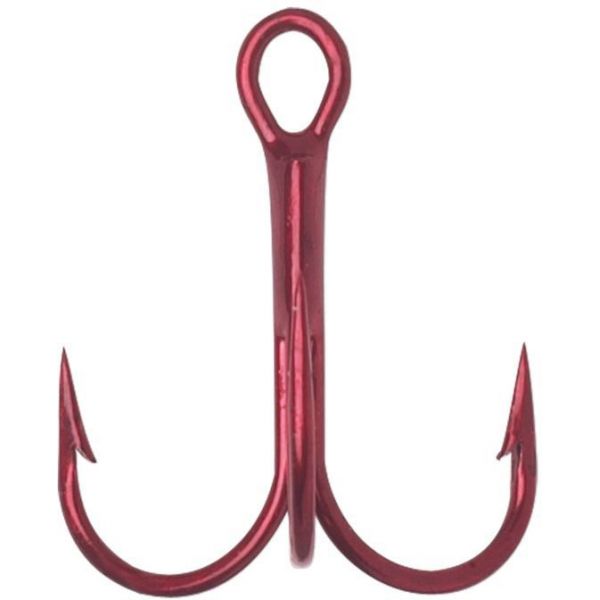 VMC Round Bend Treble Hooks - Tin Red