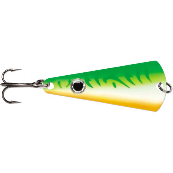 VMC Tingler Spoon - 1/16oz - Glow Green Fire UV