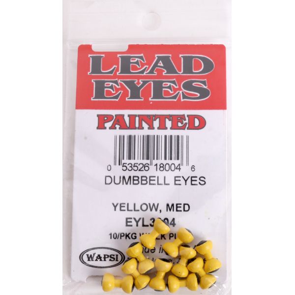 Wapsi Lead Eyes Painted Dumbbell Eyes - Yellow