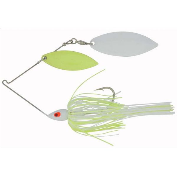 War Eagle Dual Willow Leaf Spinnerbait - 1/2oz Painted White Chartreuse