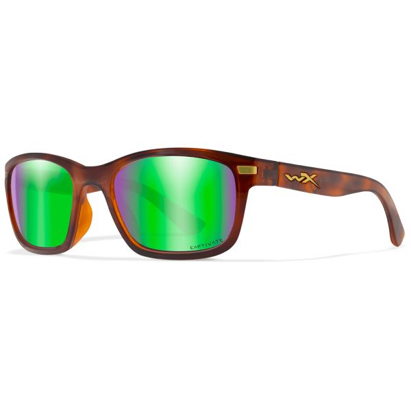 Wiley X WX Helix Sunglasses - Gloss Demi Frame/Green Mirror Lens