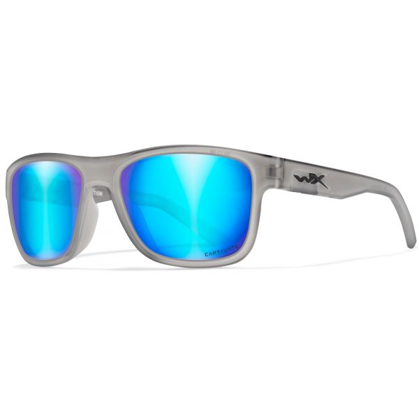 Wiley X WX Ovation Sunglasses - Matte Slate Frame/Blue Mirror Lens