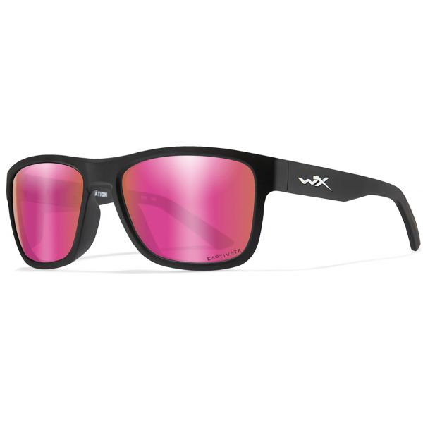 Wiley X WX Ovation Sunglasses - Matte Black Frame/Rose Gold Mirror Lens