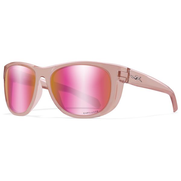 Wiley X WX Weekender Sunglasses - Crystal Blush Frame/Rose Gold Mirror