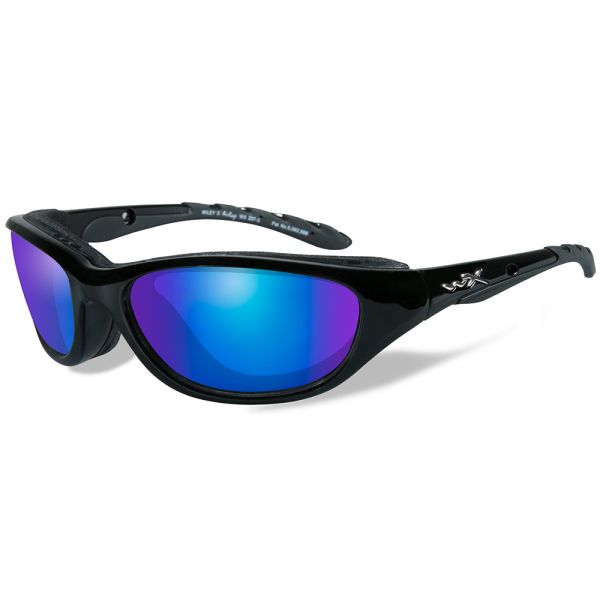 Wiley X Aiirage Sunglasses - Gloss Black/Polarized Blue Mirror